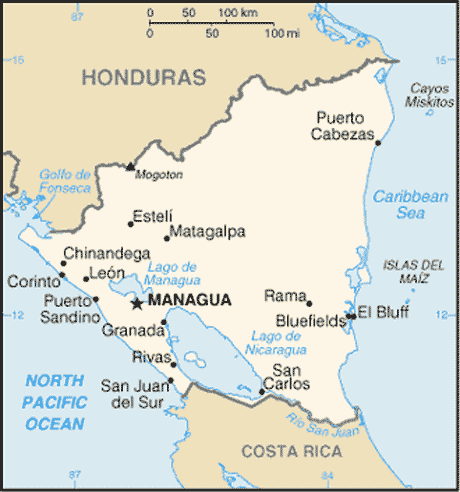 Carte du Nicaragua